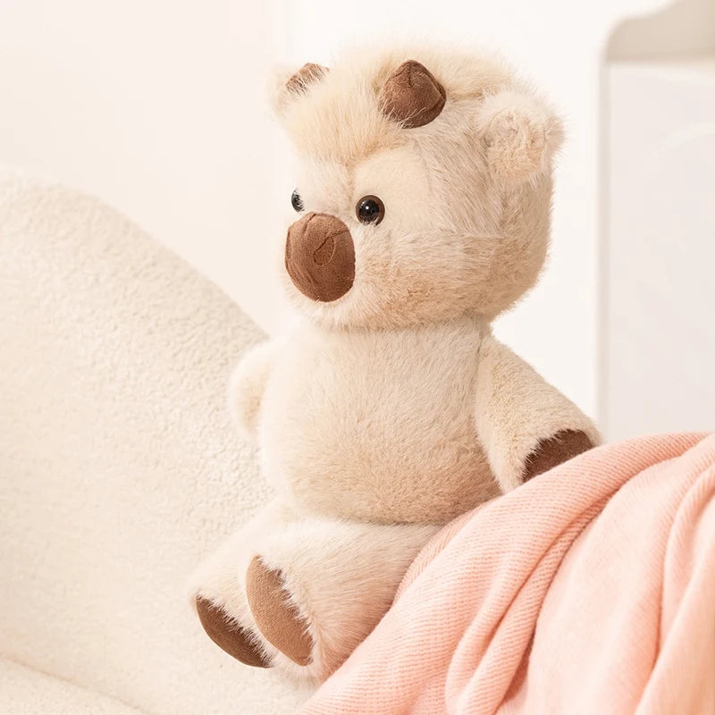 Adorable Highland Cattle Plush Toy 45cm - Huggable Running Cow Stuffed Animal Made with Premium Soft Fabric, Soothing Companion